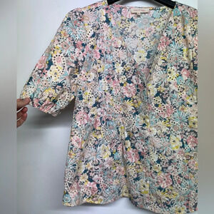 Anthropologie Solitaire Floral Embroidered Blouse